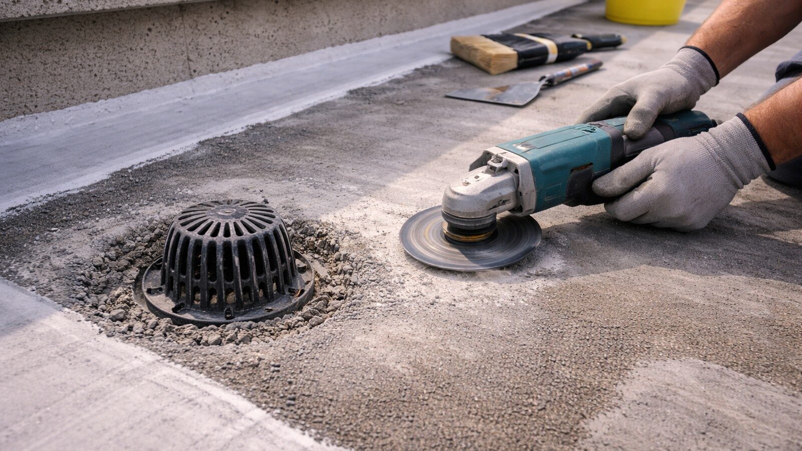 Узлы наливной кровли: подготовка основания и армирование